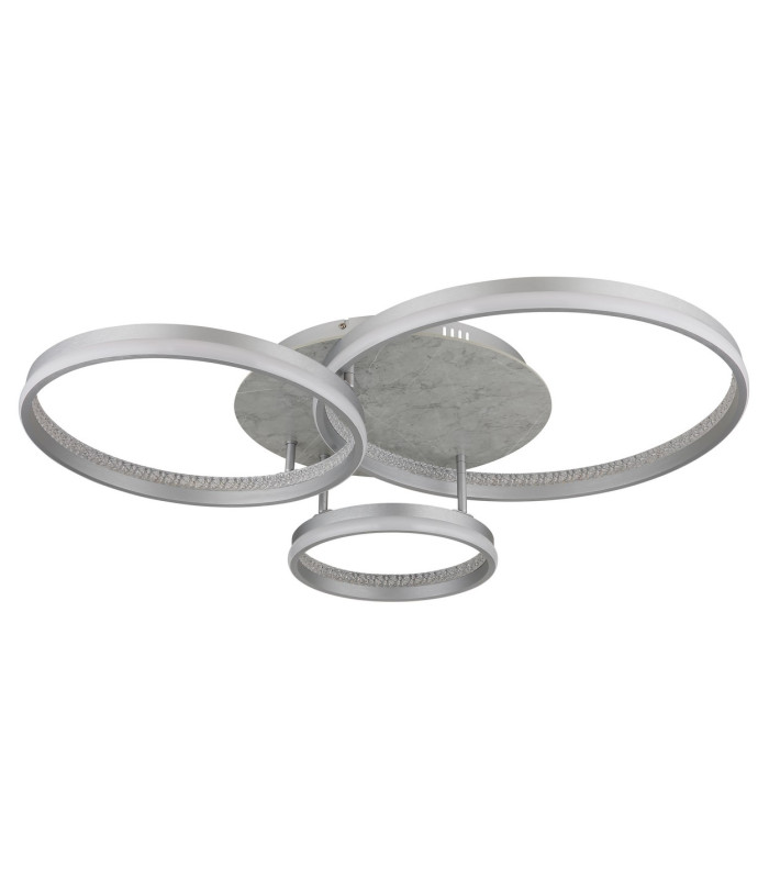 Mary 3 Ring Integrated LED Semi Flush Ceiling Light Silver Colored Matt 3x LED Dimmable 2700-6500K Remote Control Timer-2