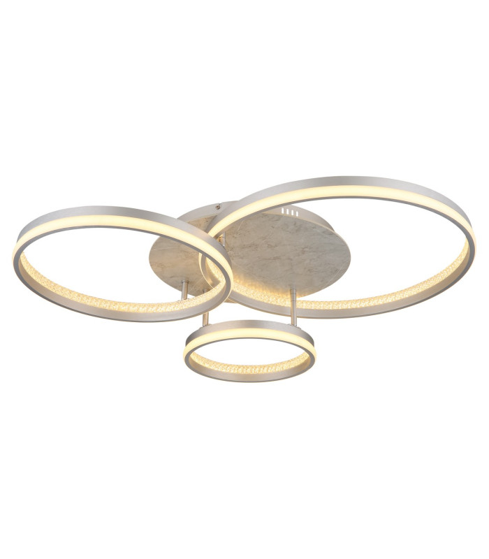 Mary 3 Ring Integrated LED Semi Flush Ceiling Light Silver Colored Matt 3x LED Dimmable 2700-6500K Remote Control Timer-4