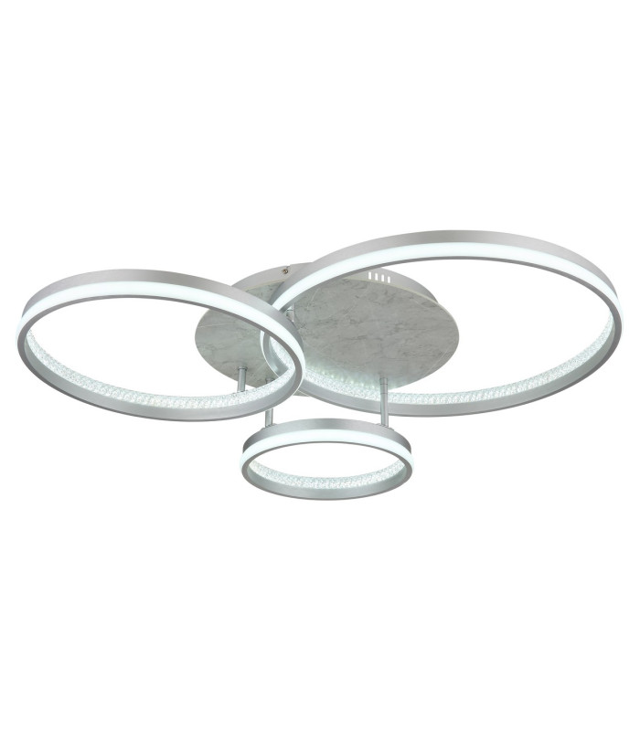 Mary 3 Ring Integrated LED Semi Flush Ceiling Light Silver Colored Matt 3x LED Dimmable 2700-6500K Remote Control Timer-5