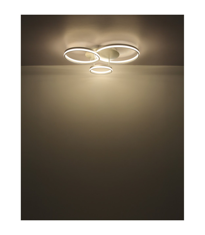 Mary 3 Ring Integrated LED Semi Flush Ceiling Light Silver Colored Matt 3x LED Dimmable 2700-6500K Remote Control Timer-6