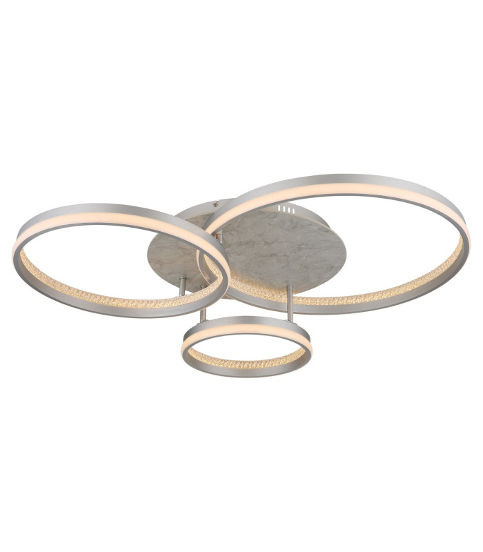 Mary 3 Ring Integrated LED Semi Flush Ceiling Light Silver Colored Matt 3x LED Dimmable 2700-6500K Remote Control Timer-11
