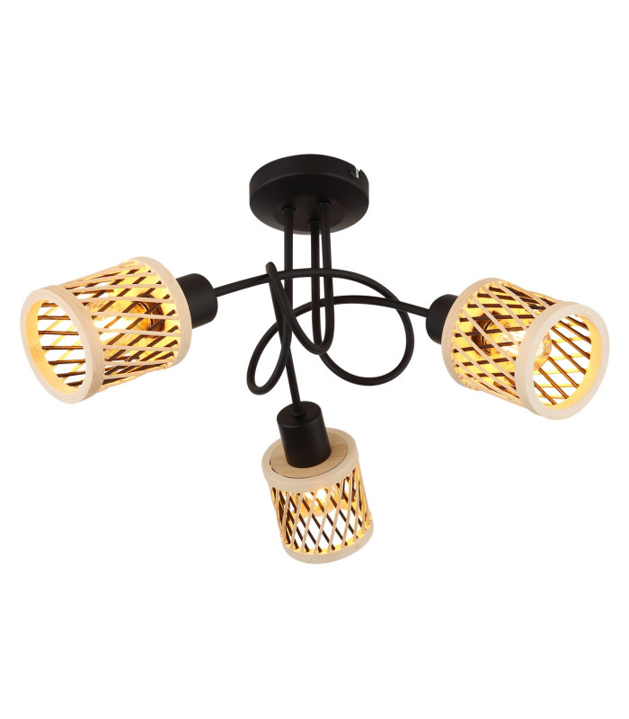 Mali Multi Arm Semi Flush Ceiling Lamp Matt Black 3x E14-1