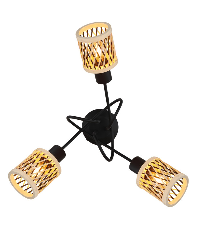 Mali Multi Arm Semi Flush Ceiling Lamp Matt Black 3x E14-3