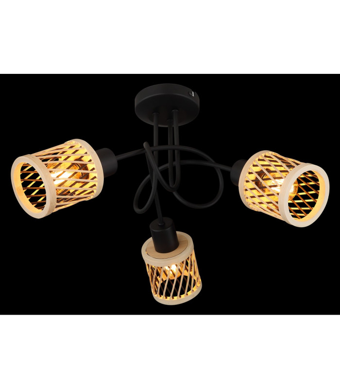 Mali Multi Arm Semi Flush Ceiling Lamp Matt Black 3x E14-4