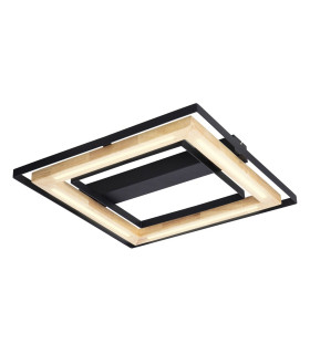Rilas Integrated LED Semi Flush Ceiling Light Black LED Dimmable 3000K-1