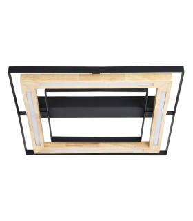 Rilas Integrated LED Semi Flush Ceiling Light Black LED Dimmable 3000K-2
