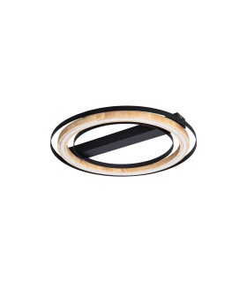 Rilas Integrated LED Semi Flush Ceiling Light Black LED 3000K-1