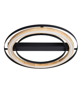Rilas Integrated LED Semi Flush Ceiling Light Black LED 3000K-2