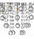London 46cm Ceiling Light Chrome Acrylic Crystal Clear 5x E14-2