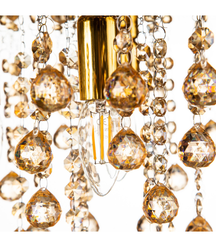 London 46cm Ceiling Light Gold Colors Acrylic Crystal Gold 5x E14-3