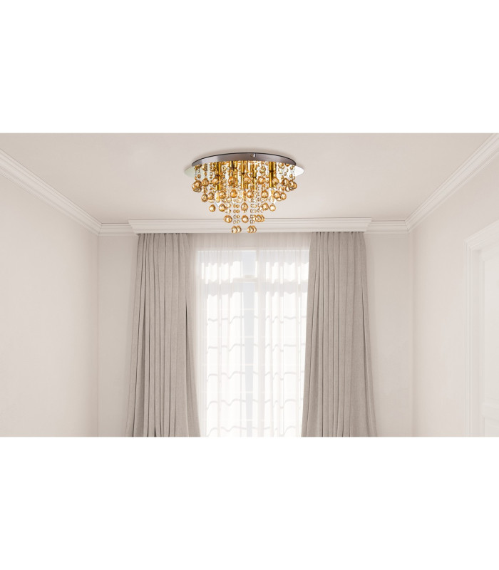 London 46cm Ceiling Light Gold Colors Acrylic Crystal Gold 5x E14-4