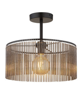 Leeds Cylindrical Ceiling Light Matt Black 1x E27-1
