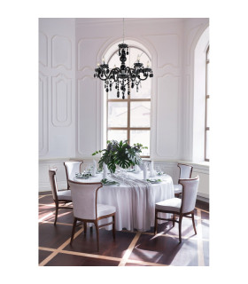 Cuimbra I Black Chandelier Chrome Candle 6x E14-2