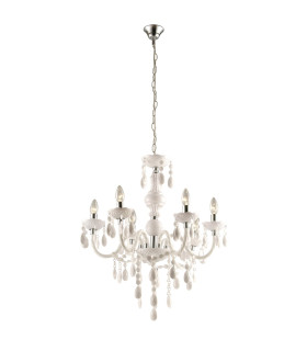 Cuimbra I White Chandelier Chrome Candle 6x E14-1