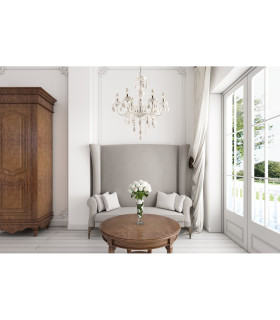 Cuimbra I White Chandelier Chrome Candle 6x E14-2