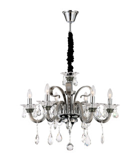 Dunja Multi Arm Chandelier Chrome K9 Crystals 6x E14-1