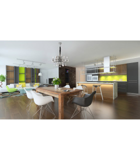 Dunja Multi Arm Chandelier Chrome K9 Crystals 6x E14-2