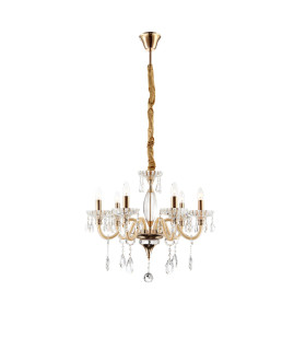 Melissa Pendant Ceiling Light Gold Colors Clear Glass Shade 6x E14-1