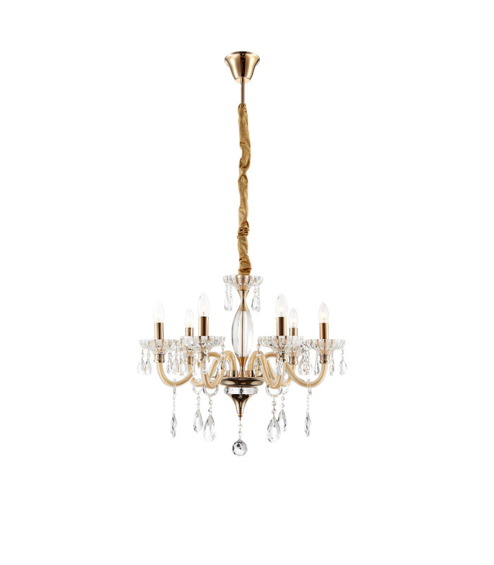 Melissa Pendant Ceiling Light Gold Colors Clear Glass Shade 6x E14-1