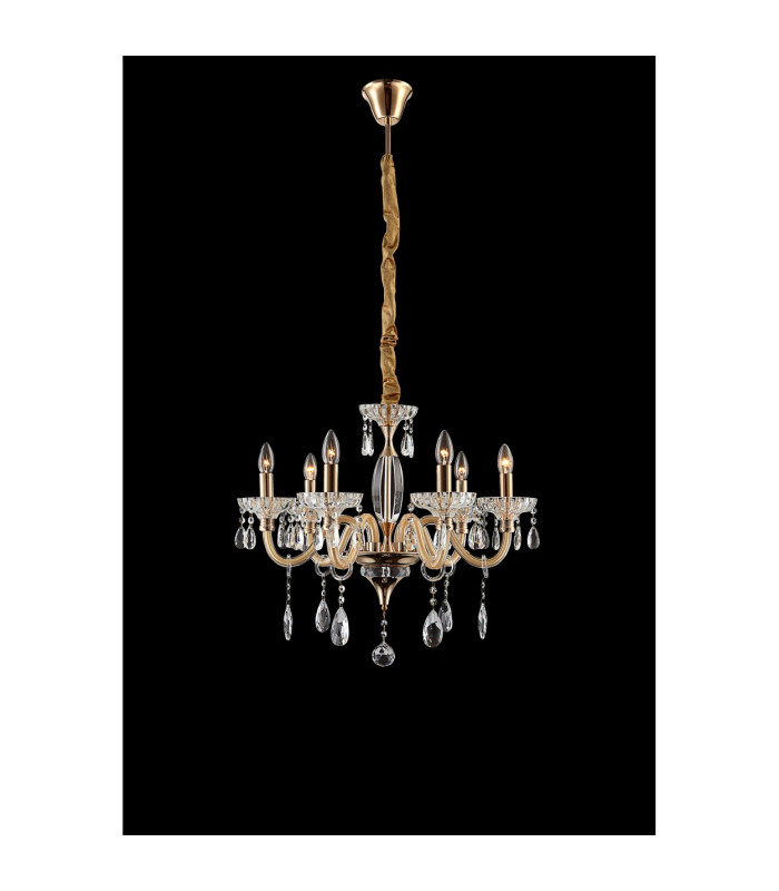 Melissa Pendant Ceiling Light Gold Colors Clear Glass Shade 6x E14-2