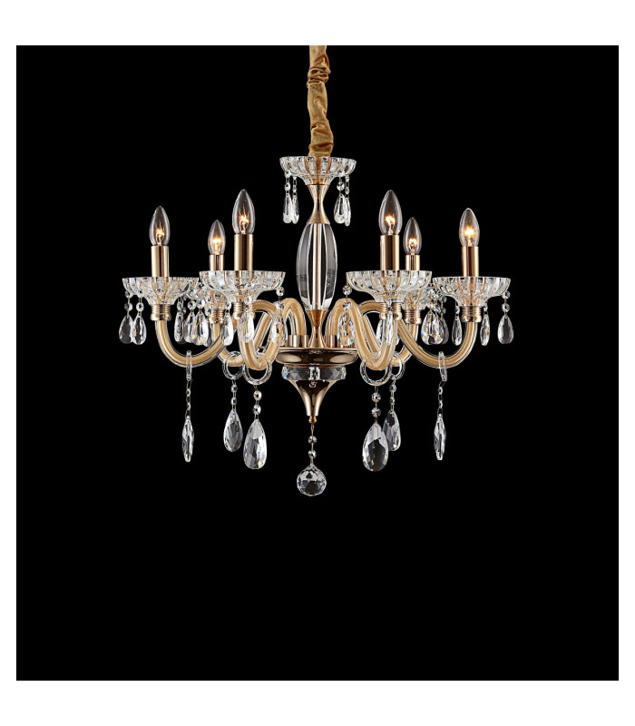 Melissa Pendant Ceiling Light Gold Colors Clear Glass Shade 6x E14-4