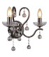 Camila Candle Wall Lamp Gunmetal Crystals Clear Glass Shade 2x E14-1
