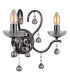 Camila Candle Wall Lamp Gunmetal Crystals Clear Glass Shade 2x E14-2