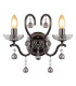 Camila Candle Wall Lamp Gunmetal Crystals Clear Glass Shade 2x E14-3