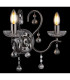 Camila Candle Wall Lamp Gunmetal Crystals Clear Glass Shade 2x E14-4