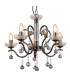 Camila Pendant Ceiling Light Gunmetal Crystals Clear Glass Shade 5x E14-3