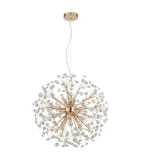 Katrina Spherical Pendant Ceiling Light Gold Colors K9 Crystals 9x G9 3000K-2