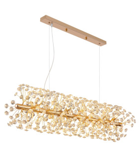 Katrina Pendant Ceiling Light Gold Colors K9 Crystals 12x G9 3000K-1