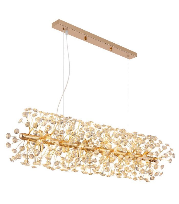 Katrina Pendant Ceiling Light Gold Colors K9 Crystals 12x G9 3000K-1