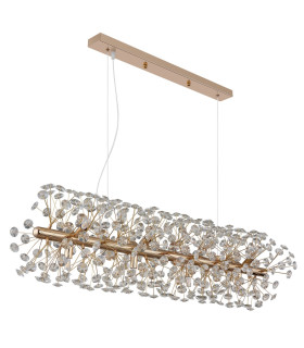 Katrina Pendant Ceiling Light Gold Colors K9 Crystals 12x G9 3000K-2