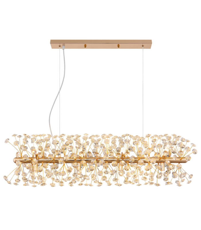 Katrina Pendant Ceiling Light Gold Colors K9 Crystals 12x G9 3000K-3