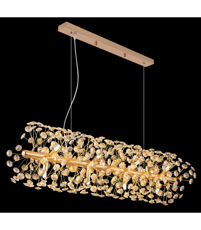 Katrina Pendant Ceiling Light Gold Colors K9 Crystals 12x G9 3000K-4