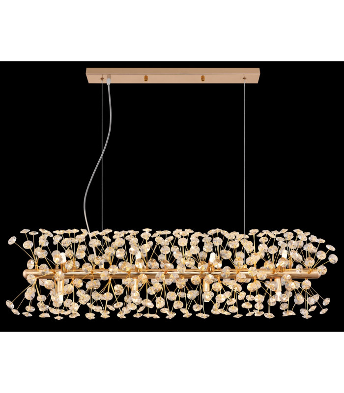 Katrina Pendant Ceiling Light Gold Colors K9 Crystals 12x G9 3000K-5