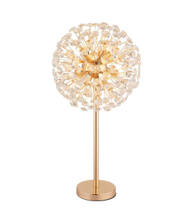 Katrina Glass Table Lamp Gold Colors K9 Crystals 8x G9 3000K-1