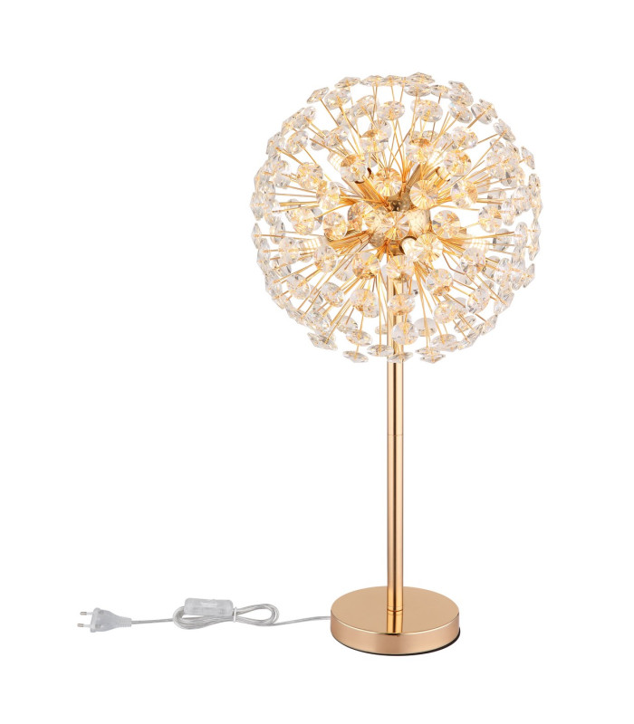 Katrina Glass Table Lamp Gold Colors K9 Crystals 8x G9 3000K-4