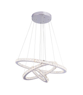 Marilyn I Pendant Ceiling Light Chrome K5 Crystals 3x LED Dimmable 3000-6000K Remote Control-1