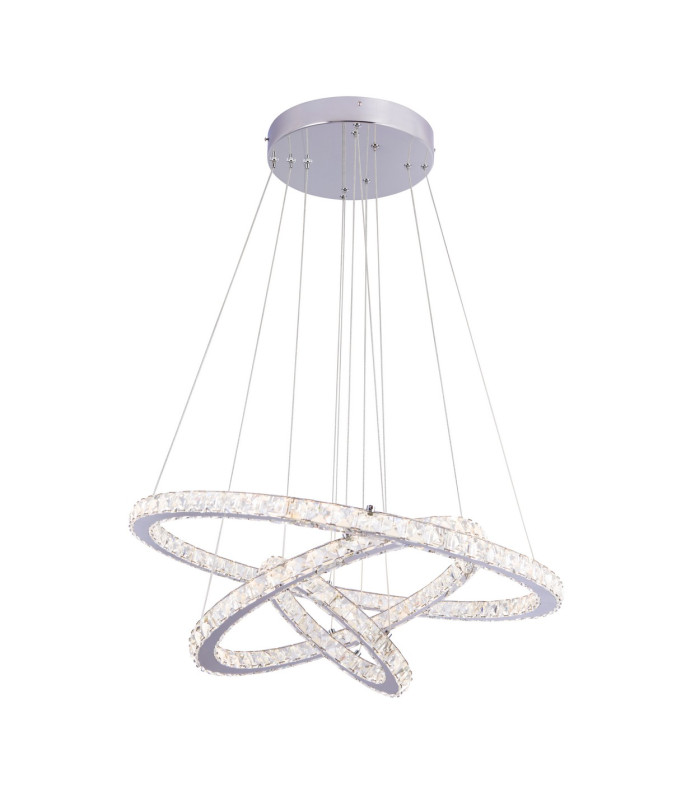 Marilyn I Pendant Ceiling Light Chrome K5 Crystals 3x LED Dimmable 3000-6000K Remote Control-1