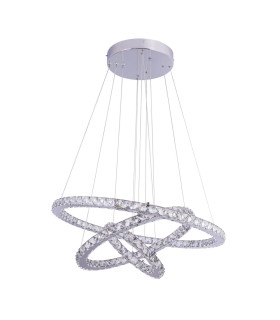 Marilyn I Pendant Ceiling Light Chrome K5 Crystals 3x LED Dimmable 3000-6000K Remote Control-2