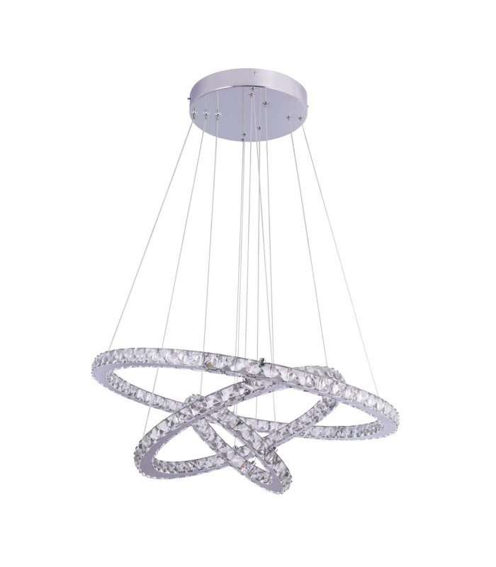 Marilyn I Pendant Ceiling Light Chrome K5 Crystals 3x LED Dimmable 3000-6000K Remote Control-2