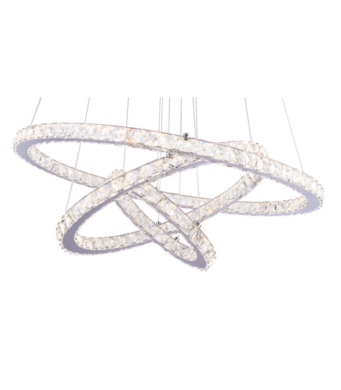 Marilyn I Pendant Ceiling Light Chrome K5 Crystals 3x LED Dimmable 3000-6000K Remote Control-3