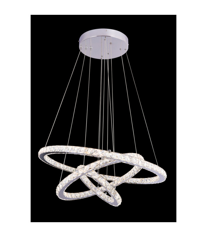Marilyn I Pendant Ceiling Light Chrome K5 Crystals 3x LED Dimmable 3000-6000K Remote Control-4