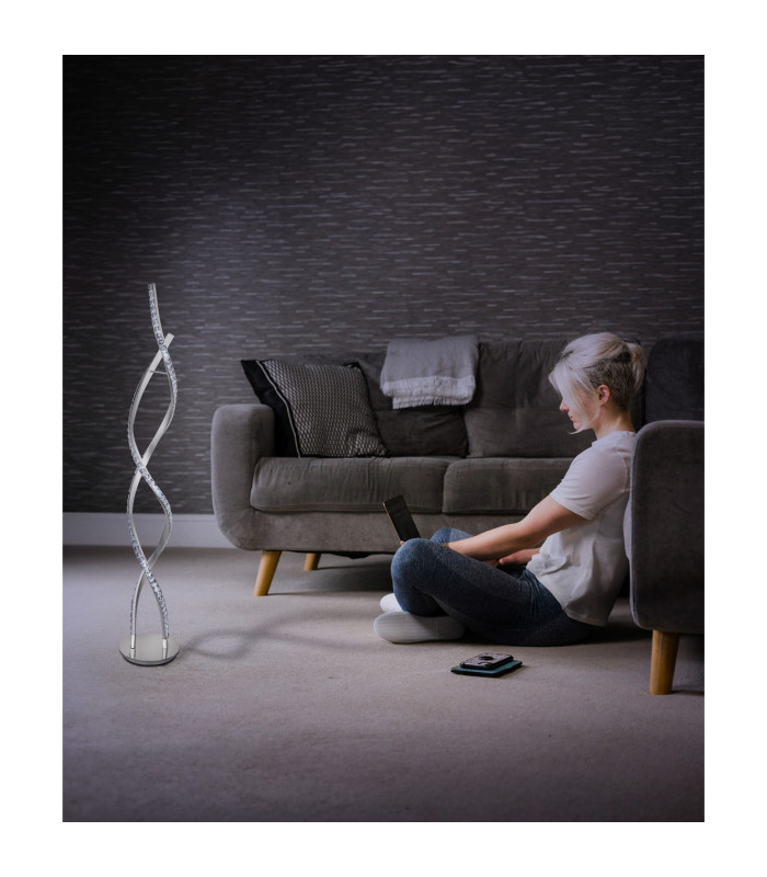 Pilla LED Integrated Floor Lamp Chrome 2x LED Dimmable 3000K Remote Control-15