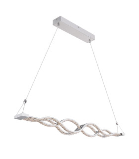 Pilla Pendant Ceiling Light Chrome Clear Glass Shade LED Dimmable 3000-6000K-1