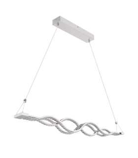 Pilla Pendant Ceiling Light Chrome Clear Glass Shade LED Dimmable 3000-6000K-2