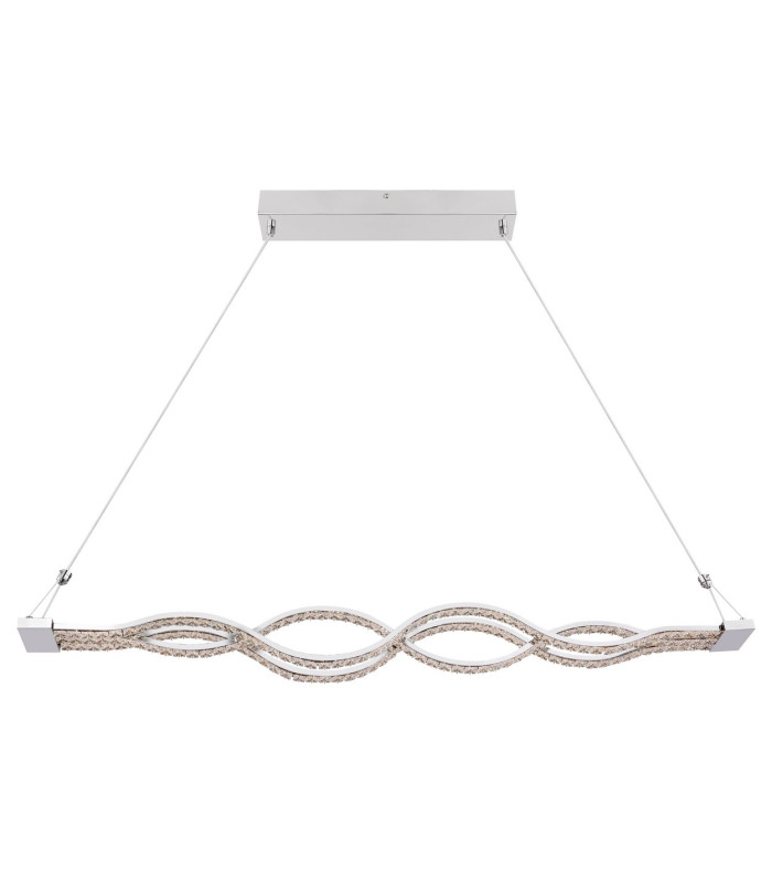 Pilla Pendant Ceiling Light Chrome Clear Glass Shade LED Dimmable 3000-6000K-3