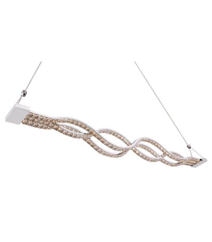 Pilla Pendant Ceiling Light Chrome Clear Glass Shade LED Dimmable 3000-6000K-4